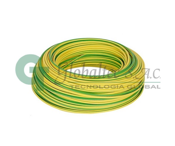 Cable THW-90 (CPT) 10mm2 (aprox. 8AWG) amarillo/verde  450/750V RC [214-MM-10-]  - INDECO