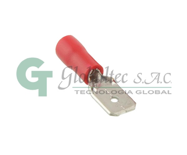 Terminal enchufe macho rojo 22-18AWG 1.5mm2 6.35AFM-1,5 - SOFAMEL