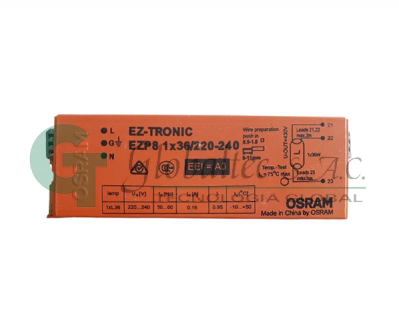 BALASTO ELECTRONICO EZ-TRONIC P/FLUORES.1X36W 2X18W T8 - OSRAM