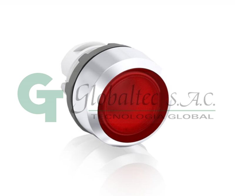 BOTON PULSADOR RASANTE METALICO COLOR ROJO, LUMINOSO MP1-31R- [1SFA611100R3101] - ABB