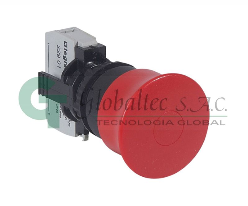 BOTON PULSADOR ROJO PARADA D/EMERG. 29MM SIGNIS - 24496 - LEGRAND - Equipos de Automatización