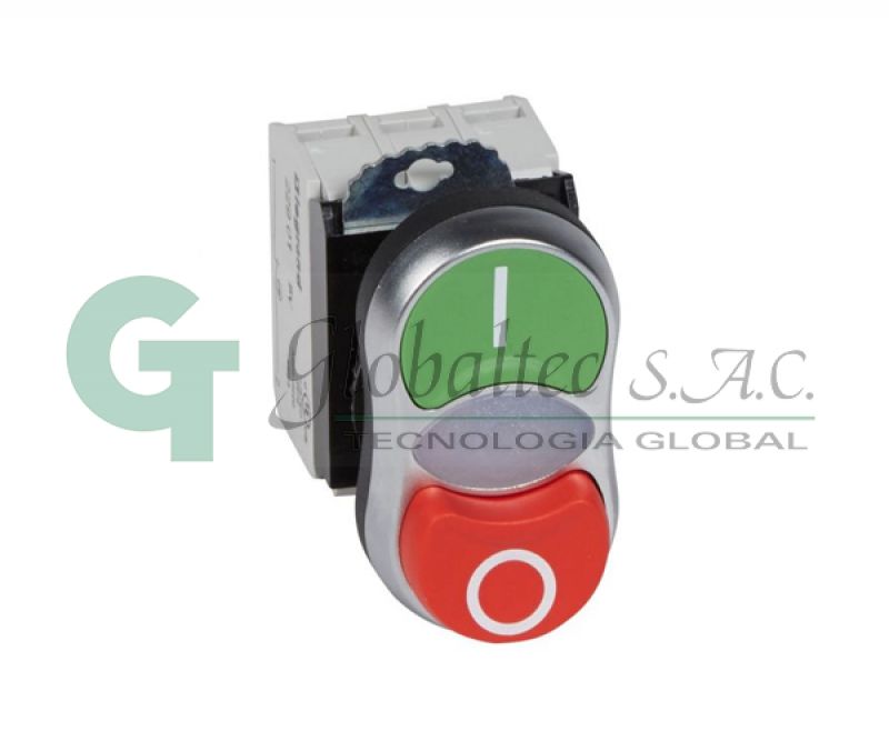 CABEZA PULSADOR DOBLE ROJO/VERDE C/PILOTO S/LAMP. - 24748 - LEGRAND - Equipos de Automatización