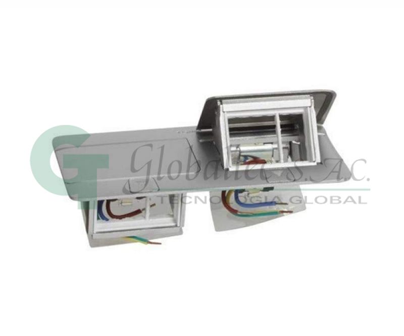 CAJA POP UP PARA ESCRITORIO 2X4 MODULOS ACABADO ACERO INOXIDABLE - 654003 - LEGRAND - Tuberías Canaletas y Accesorios