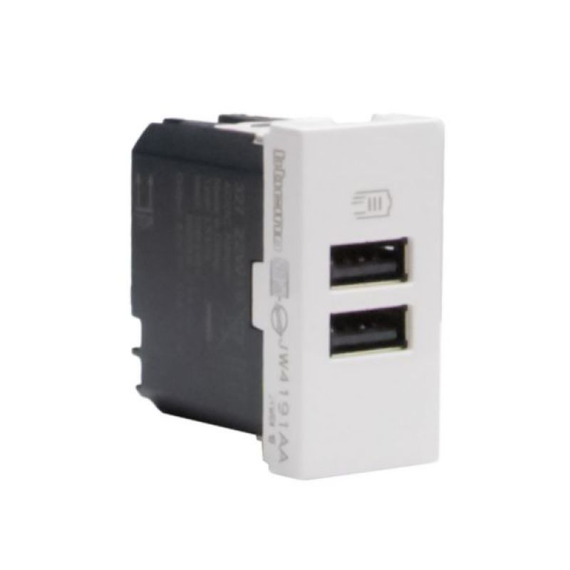 CARGADOR USB TIPO A+A 3A 15W MATIX GO 1 MODULO BLANCO - JW4191AA - TICINO