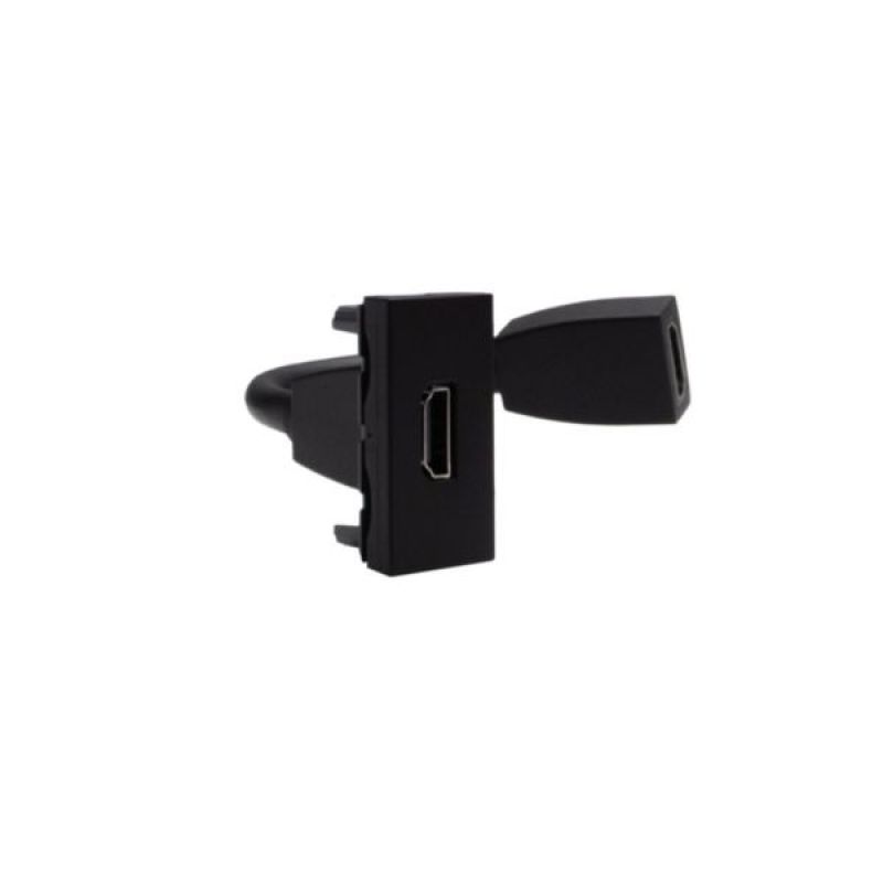 CONECTOR HDMI PRECONECTORIZADO MATIX GO 1 MODULO NEGRO - JB4284P - TICINO