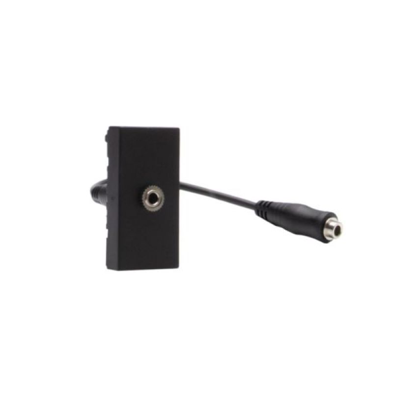 CONECTOR JACK 3.5 PRECONECTORIZADO MATIX GO NEGRO - JB4280 - TICINO