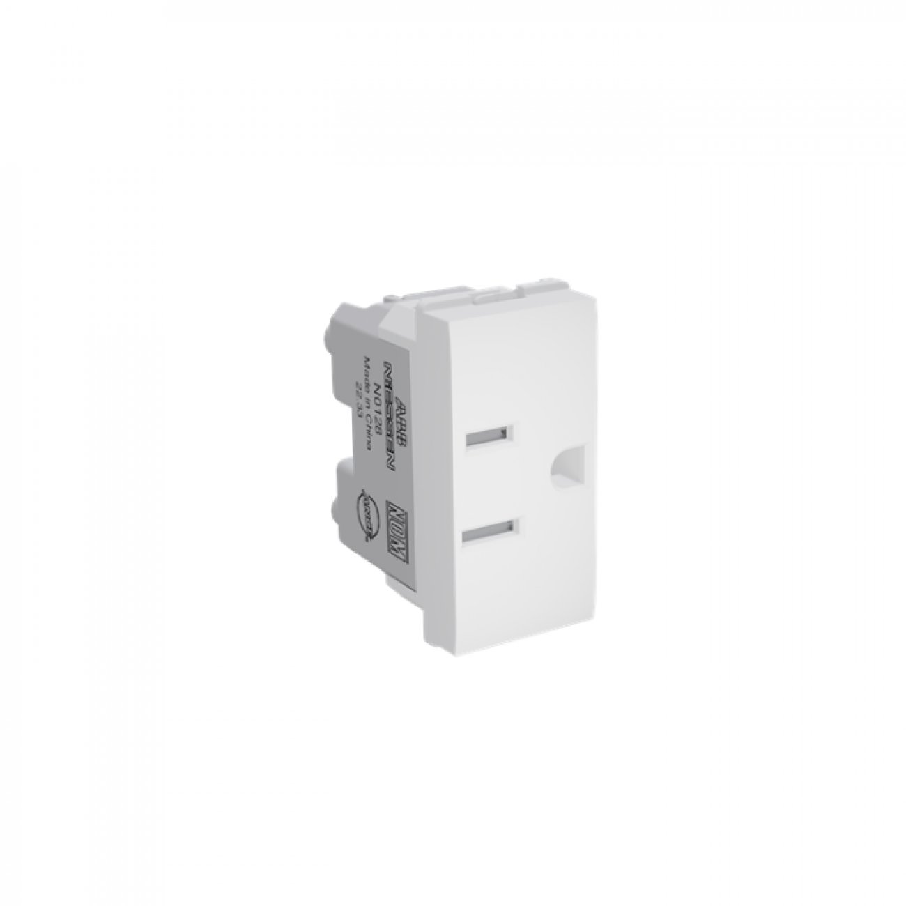 DADO TOMACORRIENTE AMERICANO SIMPLE 15A 250V SIN PLACA BLANCO ORIGEN - N0128 BL - 2CLA012800N1102 - ABB - 