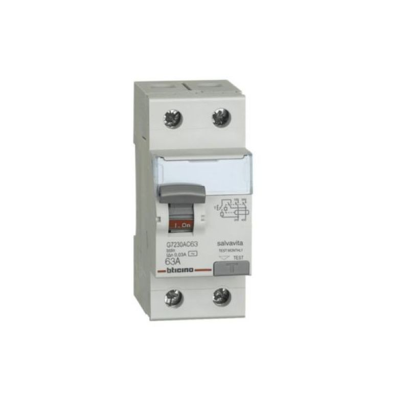 Interruptor Diferencial 2x63A 30mA SALVAVITA G7230AC63 - TICINO