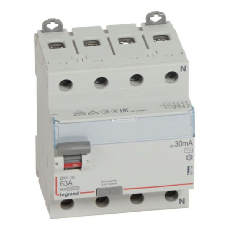 INTERRUPTOR DIFERENCIAL 4X63A 30MA 4MODULOS 4POLOS [411704] - LEGRAND