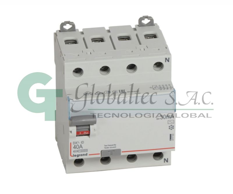 INTERRUPTOR DIFERENCIAL DX3-ID 4X40A 30MA 400V 4MODULOS DIN - [411703] - LEGRAND
