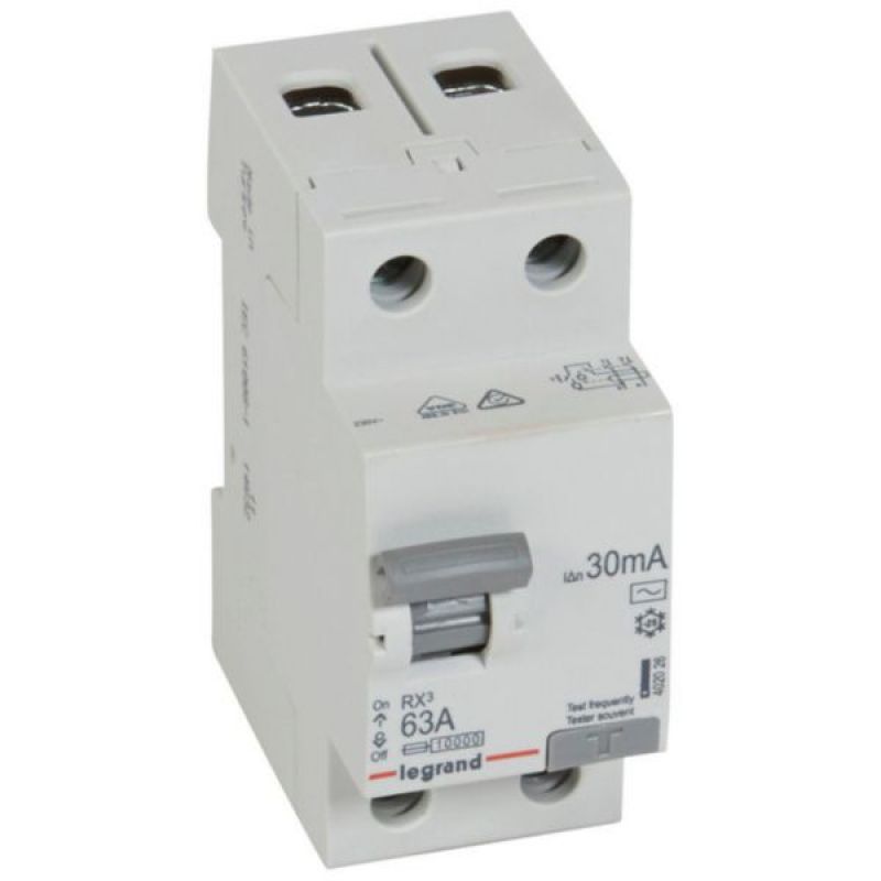 INTERRUPTOR DIFERENCIAL RX3 LEGRAND 2X63A  30mA Tipo AC 230V. 402026 - LEGRAND