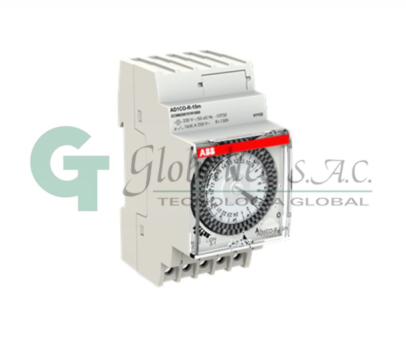 INTERRUPTOR HORARIO ANALOGO DIARIO AD1CO-R-15M 1NA/1NC 2.5MODULOS 15MIN [2CSM208151R1000] ABB
