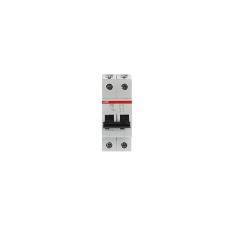 INTERRUPTOR TERMOMAGNETICO 2X10A 20KA/220V 10KA/400V CURVA D S202-D10 -2CDS252001R0101- ABB - Equipos de Automatización