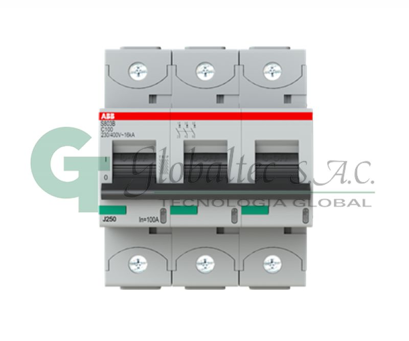 INTERRUPTOR TERMOMAGNETICO 3X100A RIEL 16KA/220VAC S803B-C100 - 2CCS813001R0824 - ABB