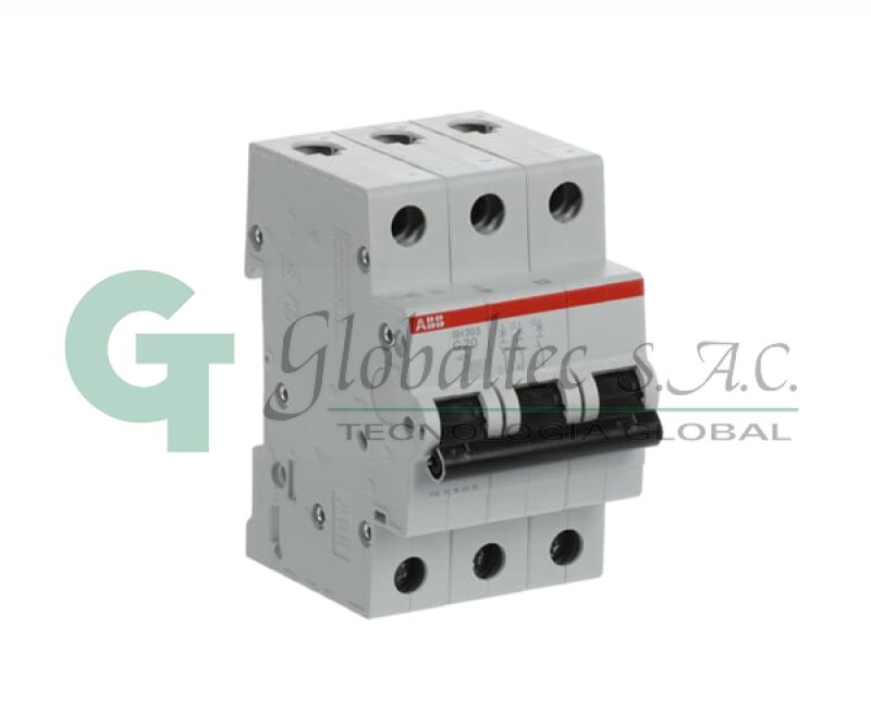 INTERRUPTOR TERMOMAGNETICO 3X20A 400VAC SH203-C20 RIEL- 2CDS213001R0204 - ABB