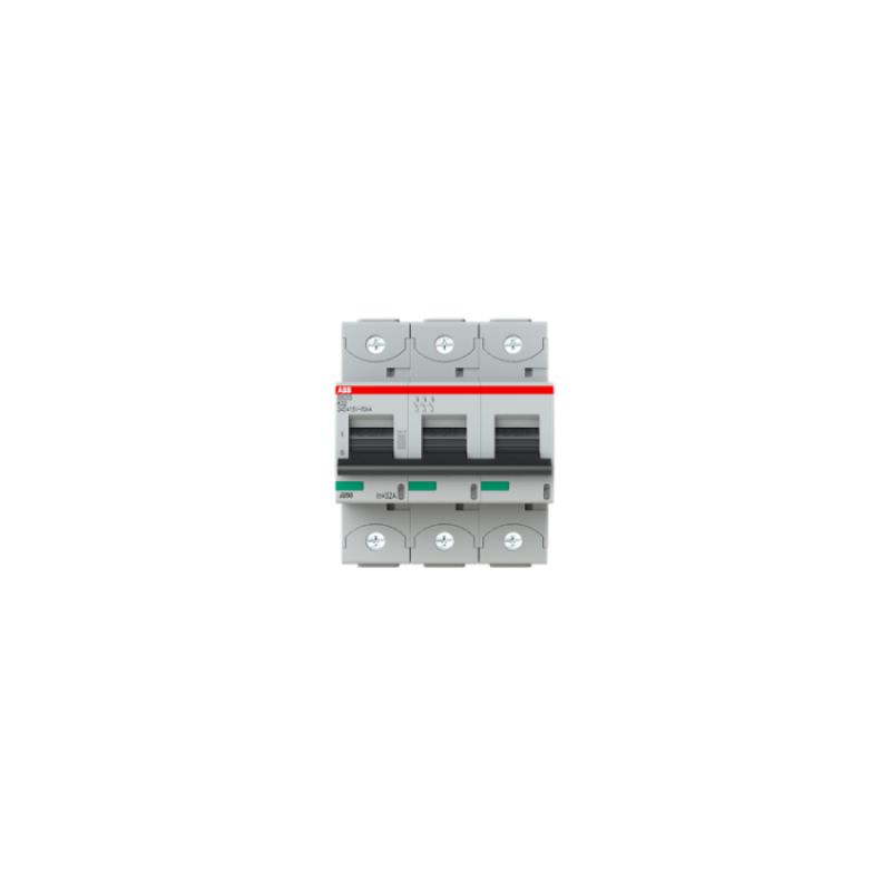INTERRUPTOR TERMOMAGNETICO 3X32A 50KA/230VAC 30KA/125VDC CURVA K S803S-K32 - 2CCS863001R0537 - ABB - Equipos de Automatización