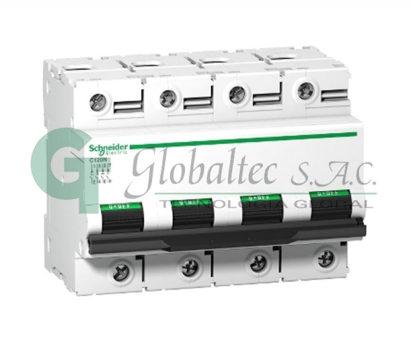 INTERRUPTOR TERMOMAGNETICO ACTI 9 CURVA C C120N 4P 100A 415V 10kA - A9N18374 - SCHNEIDER
