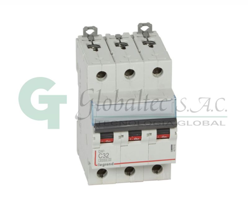 INTERRUPTOR TERMOMAGNETICO DIN DX3-6000 C32 3X32A - 407862 - LEGRAND