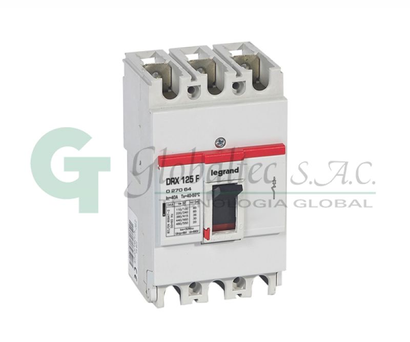 INTERRUPTOR TERMOMAGNETICO FIJO 3X40A 35KA/400VDRX - 027064 - LEGRAND