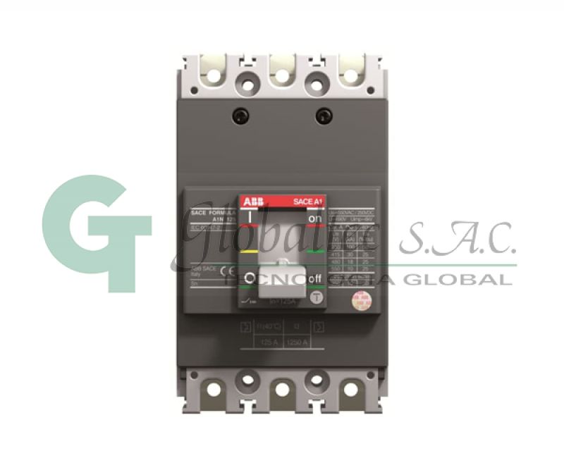 INTERRUPTOR TERMOMAGNETICO FIJO 3X63A 25KA A1B125TMF606- 1SDA068769R1 - ABB