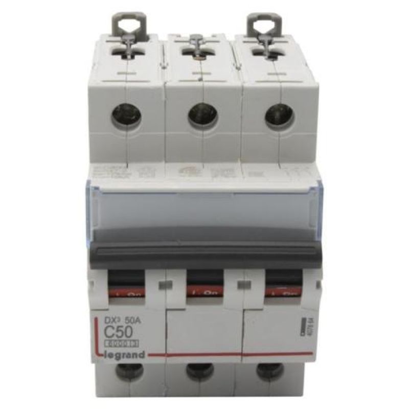 INTERRUPTOR TERMOMAGNETICO PARA RIEL DIN  DX3-6000 C50 3X50A [407864] LEGRAND