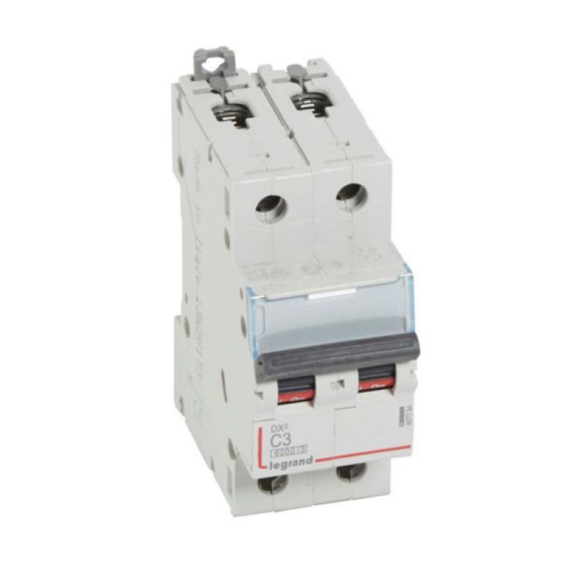 INTERRUPTOR TERMOMAGNETICO P/RIEL DIN DX3-6000 2X3A CURVA C 25KA/230VAC - [407794] - LEGRAND
