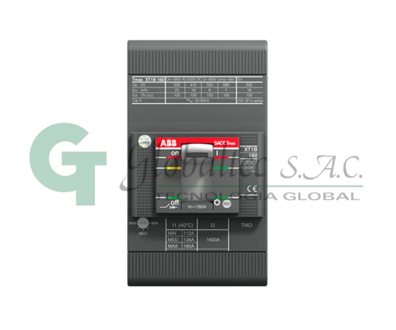 INTERRUPTOR TERMOMAGNETICO REG:44.1-63A 65KA/220V 36KA/380V XT1N160TMD- 1SDA067414R1 - ABB