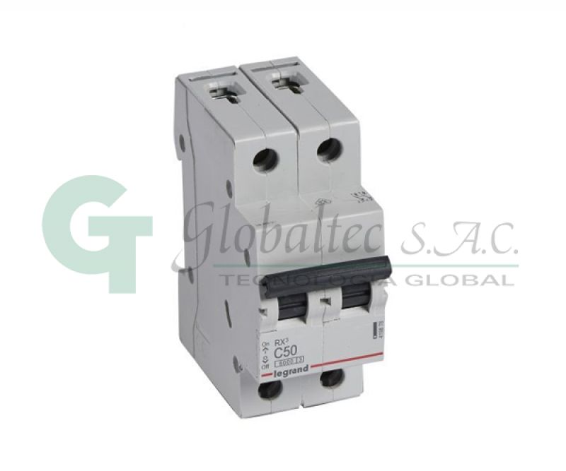 INTERRUPTOR TERMOMAGNETICO RX3 2X50A 10KA/220V- 6KA/400V - 419878 -LEGRAND
