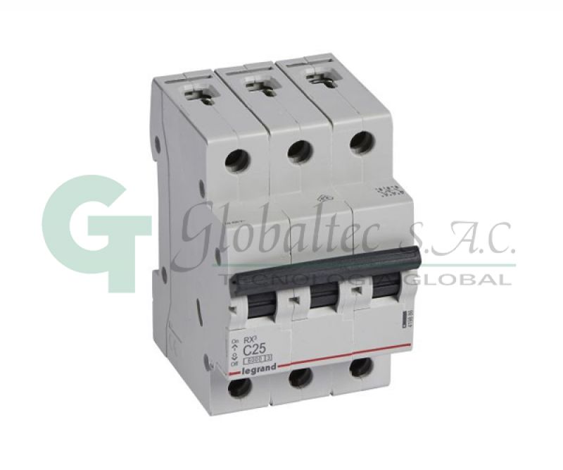 INTERRUPTOR TERMOMAGNETICO RX3 3X25A 10KA/220V- 6KA/400V - 419886 - LEGRAND