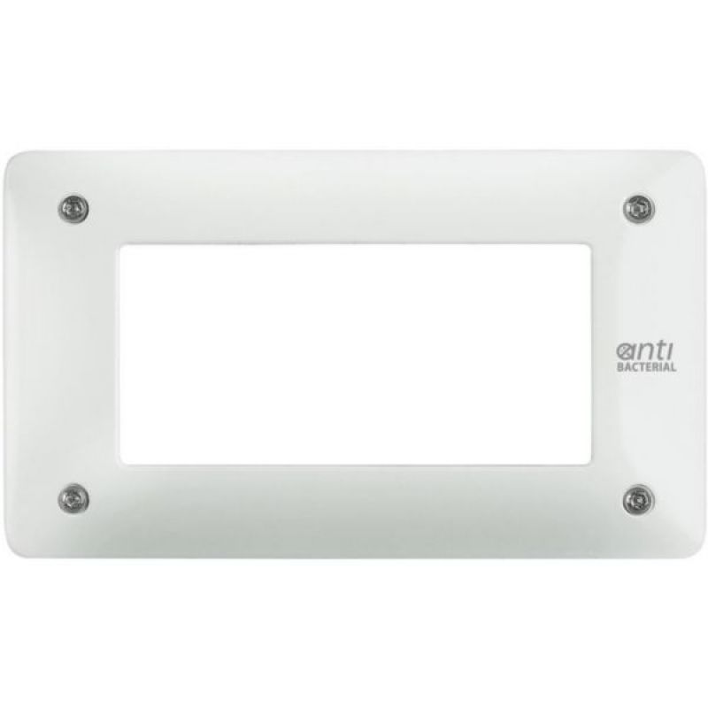 PLACA 4 MOD. + SOPRTE MATIX ANTIMICROBIAL BLANCO- AM4804WAR - TICINO
