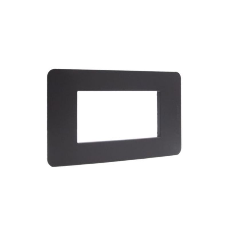 PLACA MATIX GO NEGRA SIN SOPORTE PLASTICO 4 MODULOS - [JA4804JB] - TICINO