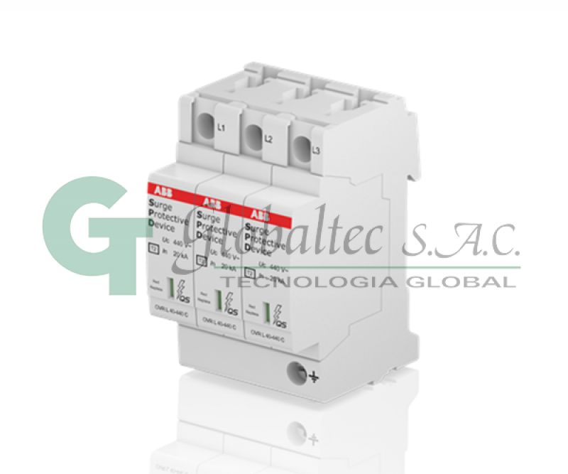 PROTECTOR DE SOBRETENSION 1.8KV INOM/IMAX 20KA/40KA 440V OVR T2 3L 40-440PQS-[2CTB803873R2800]- ABB