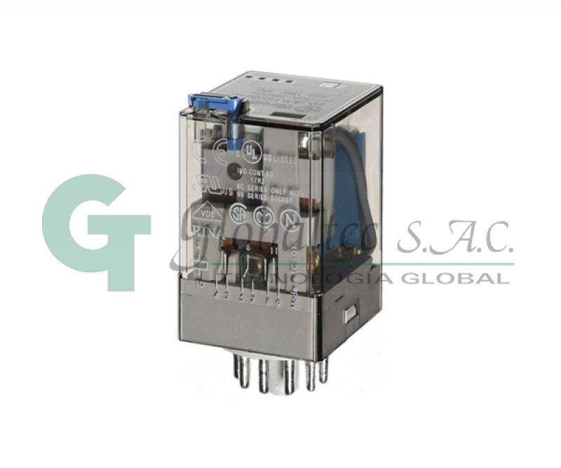 RELE INDUSTRIAL DE 11 PINES, 3 CONTACTOS 10A - 12 VDC - 60.13.9.012.0040 - FINDER