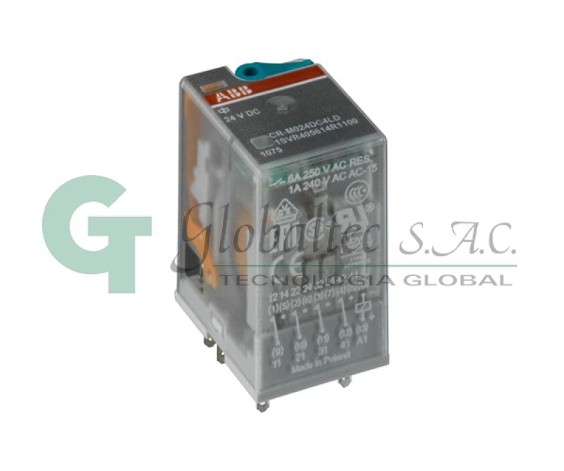 RELE INTERFAZ ENCHUFABLE A1-A2125VDC, 250V/6A, LED CR-M125DC4LD - 1SVR405613R8500 - ABB