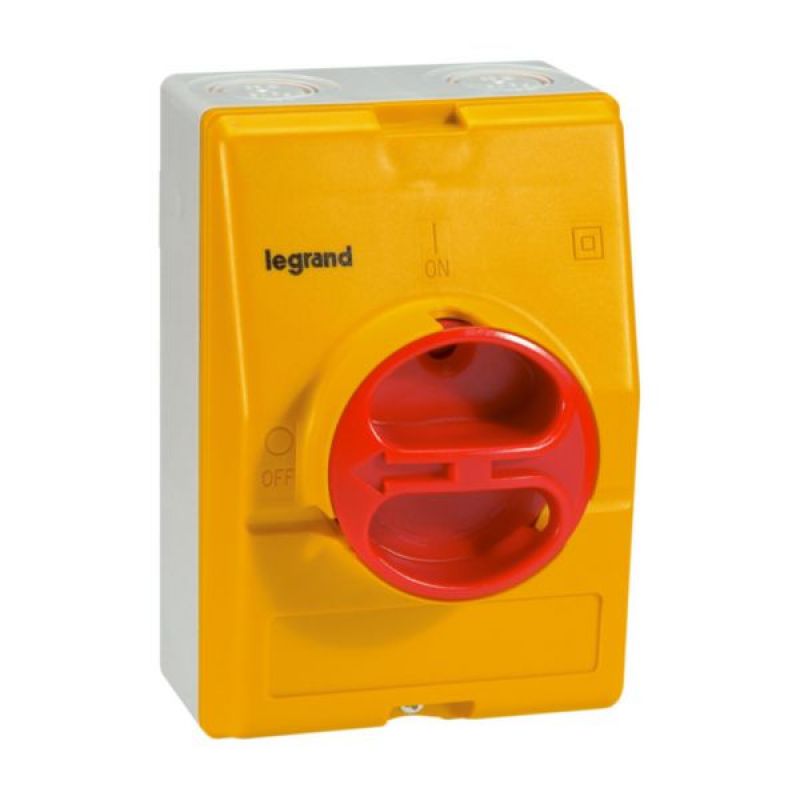 SELECTOR DE CORTE GIRATORIO CON MANIJA ROJA 2 POS 4P 16A [022181] - LEGRAND