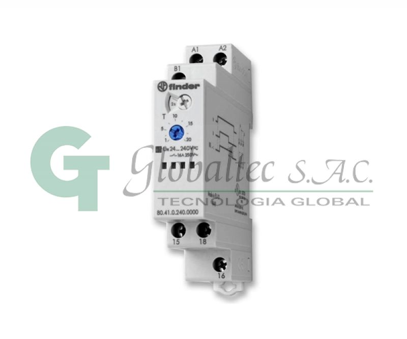 TEMPORIZADOR 2S/20S/2M/20M/2H/24H 16A 250V 24-240VAC-DC- [80.41.0.240.0000] - FINDER