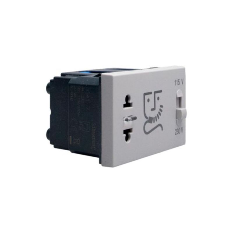 TOMA PARA AFEITADORA MATIX GO 3 MODULOS GRIS - JG4177 - TICINO
