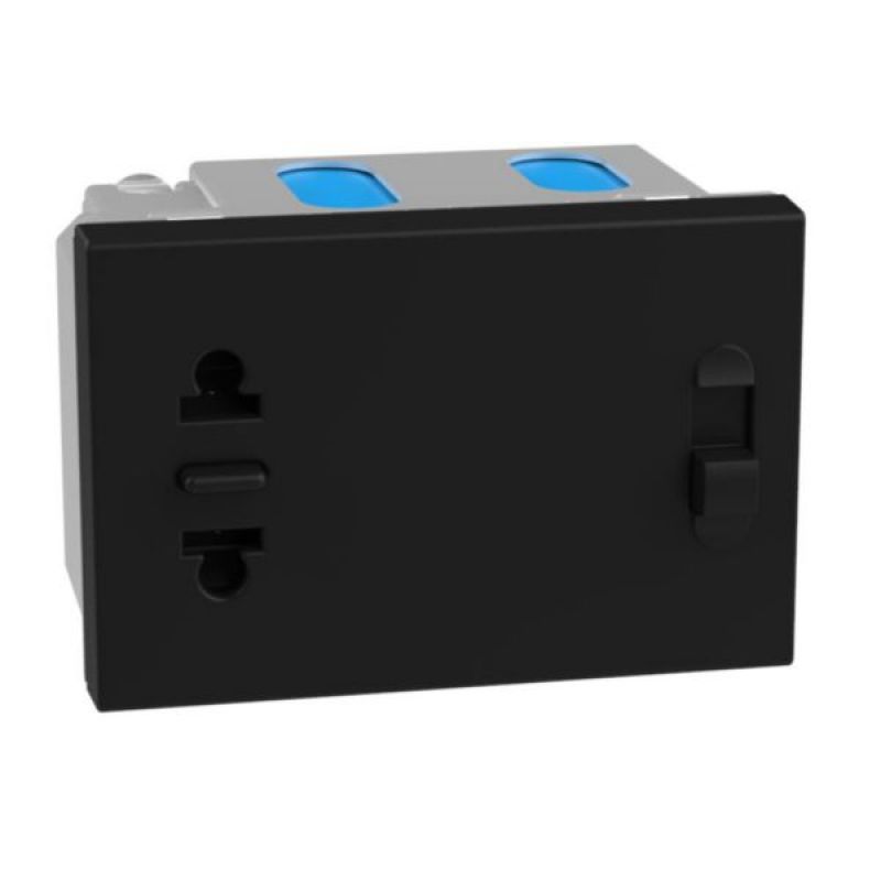 TOMA PARA AFEITADORA MATIX GO 3 MODULOS NEGRO - JB4177 - TICINO