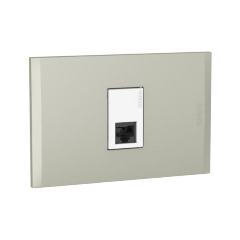 TOMA RJ-45 CAT 6 BLANCO C/PLACA TERRA MODUS 4 - AH2079EBTI - TICINO