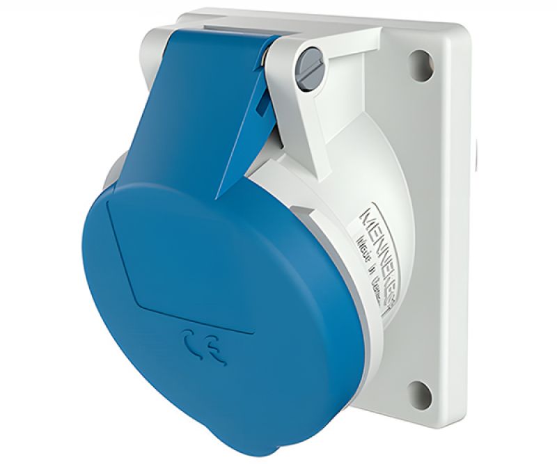 Tomacorriente de Empotrar 2X16+T 250V Azul 6H - MENNEKES - Equipos de Automatización