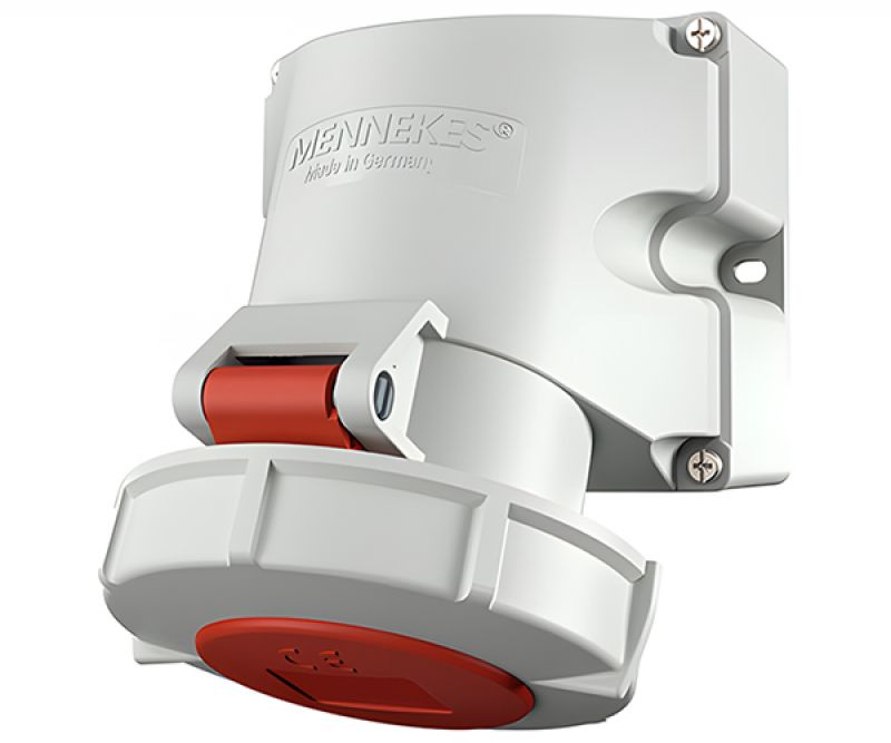 TOMACORRIENTE SOBREPONER LIBRE DE HALOGENO 3X32A+N+T 415V ROJO 6H IP67 -[9382] - MENNEKES